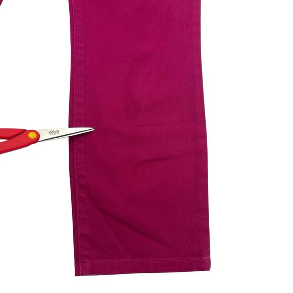 Tory Burch Alexa Cropped Skinny women’s fushia golden buttons jeans pants - Picture 4 of 14